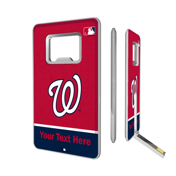 Washington Nationals Personalized Endzone Solid Credit Card USB Drive with Bottle Opener 32GB
