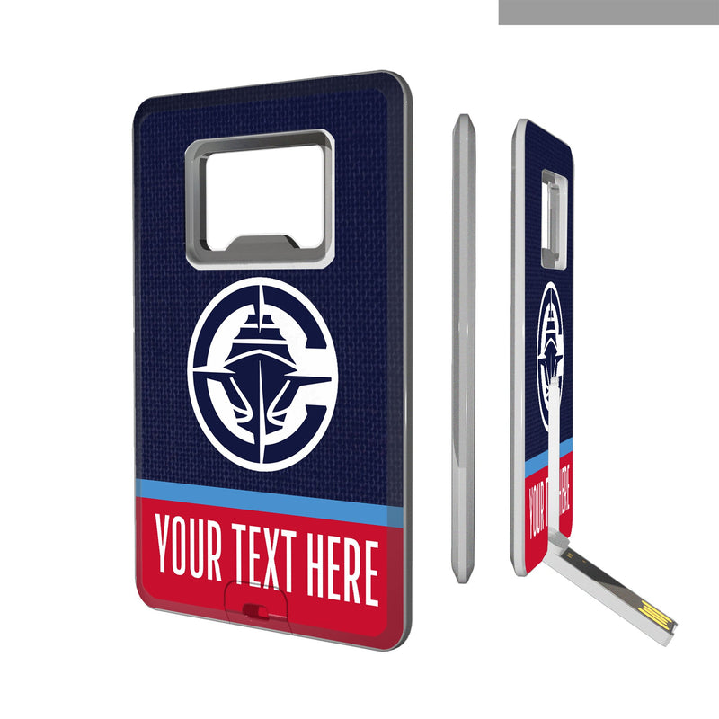 Los Angeles Clippers Personalized Endzone Solid Credit Card USB Drive with Bottle Opener 32GB