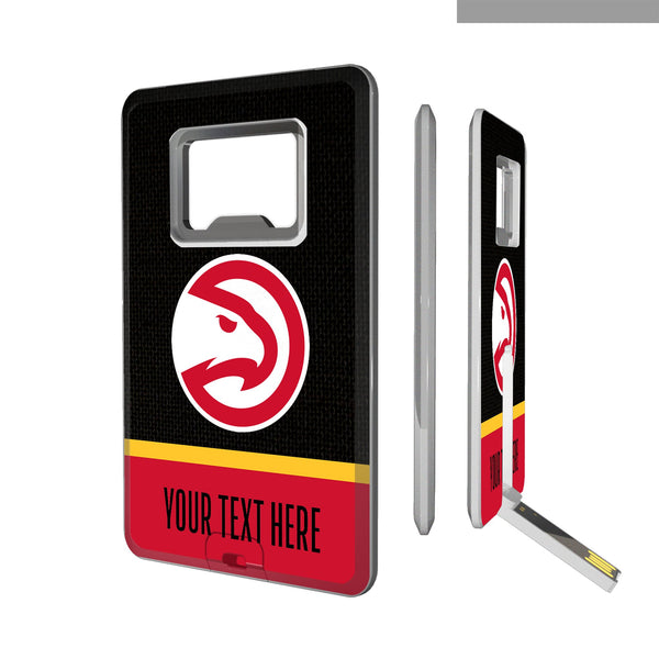 Atlanta Hawks Personalized Endzone Solid Credit Card USB Drive with Bottle Opener 32GB