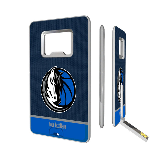 Dallas Mavericks Personalized Endzone Solid Credit Card USB Drive with Bottle Opener 32GB