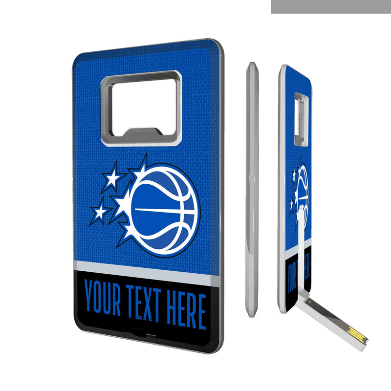 Orlando Magic Personalized Endzone Solid Credit Card USB Drive with Bottle Opener 32GB