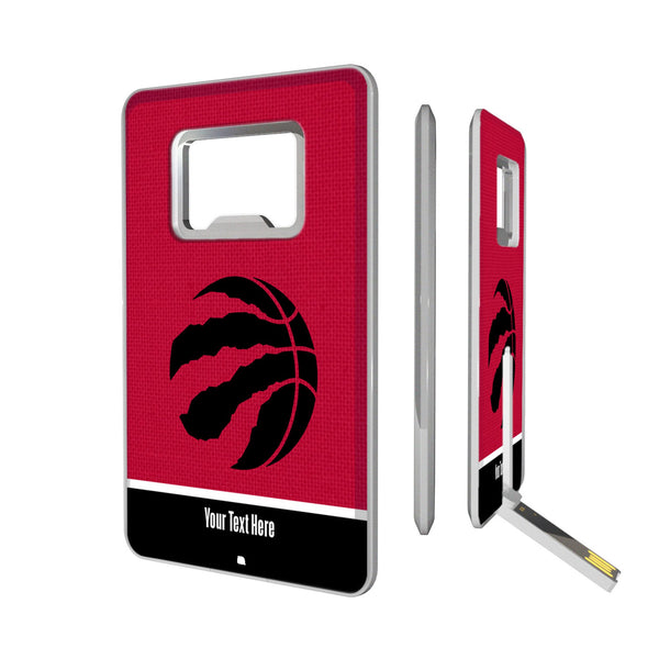 Toronto Raptors Personalized Endzone Solid Credit Card USB Drive with Bottle Opener 32GB