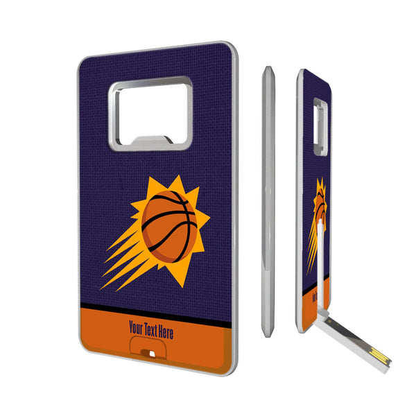 Phoenix Suns Personalized Endzone Solid Credit Card USB Drive with Bottle Opener 32GB