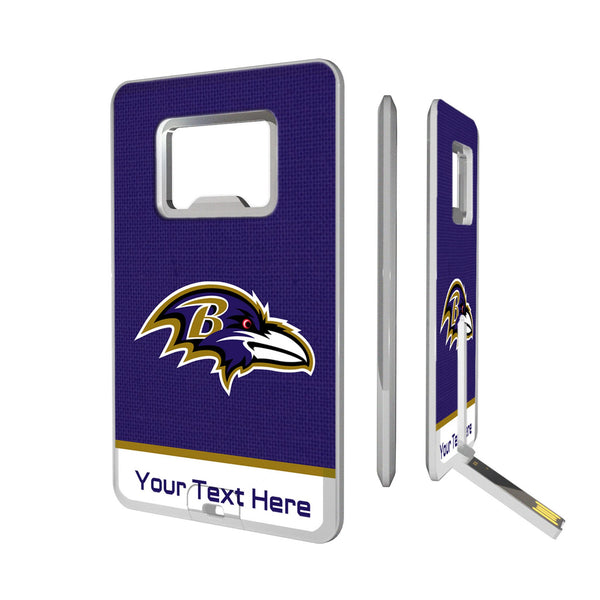 Baltimore Ravens Personalized Endzone Solid Credit Card USB Drive with Bottle Opener 32GB