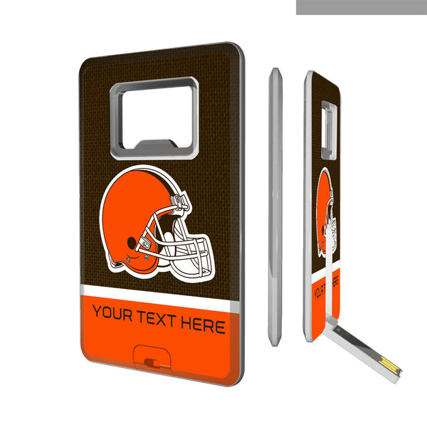Cleveland Browns Personalized Endzone Solid Credit Card USB Drive with Bottle Opener 32GB