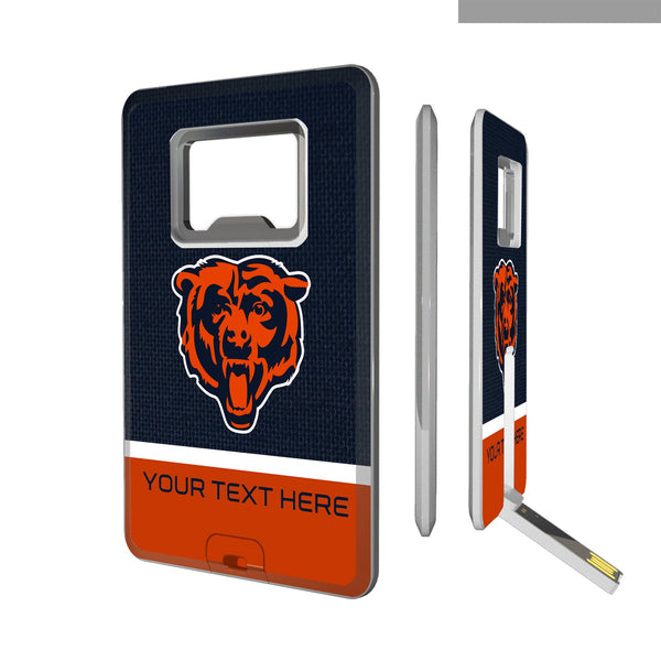 Chicago Bears Personalized Endzone Solid Credit Card USB Drive with Bottle Opener 32GB