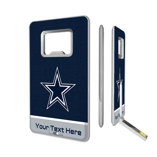 Dallas Cowboys Personalized Endzone Solid Credit Card USB Drive with Bottle Opener 32GB