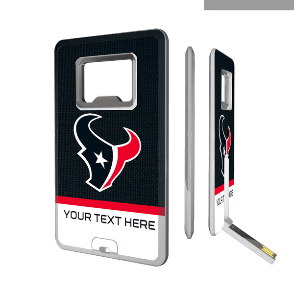 Houston Texans Personalized Endzone Solid Credit Card USB Drive with Bottle Opener 32GB
