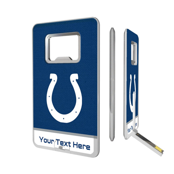 Indianapolis Colts Personalized Endzone Solid Credit Card USB Drive with Bottle Opener 32GB
