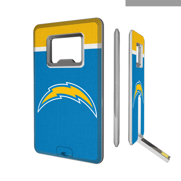 Los Angeles Chargers Stripe Credit Card USB Drive with Bottle Opener 32GB