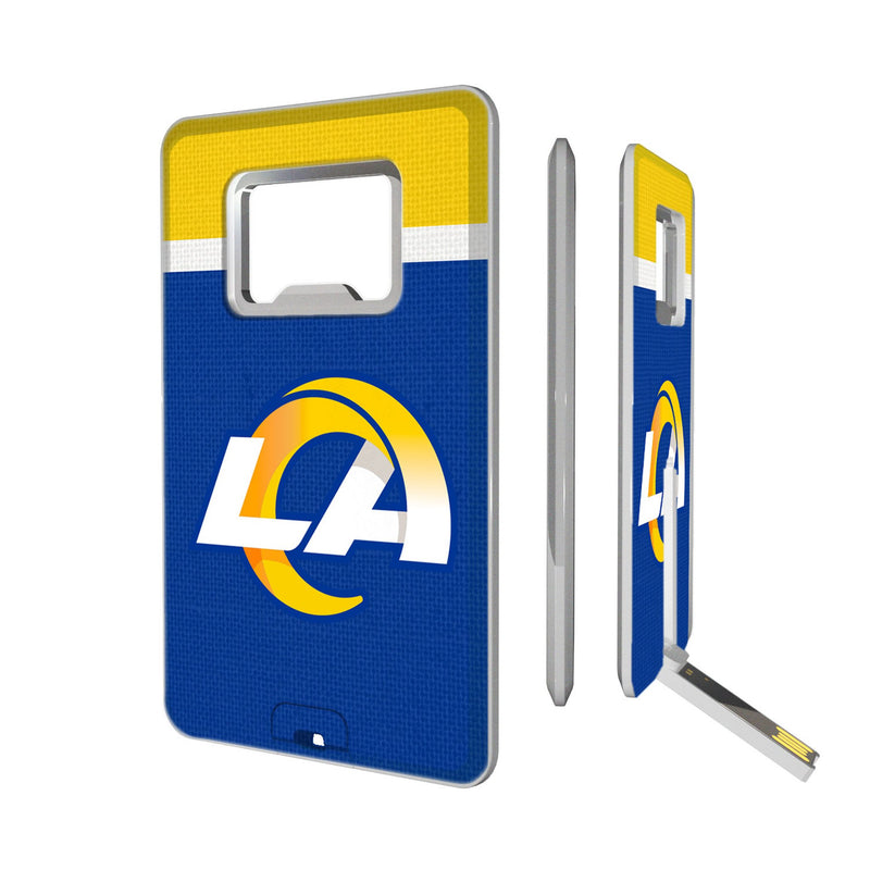 Los Angeles Rams Stripe Credit Card USB Drive with Bottle Opener 32GB