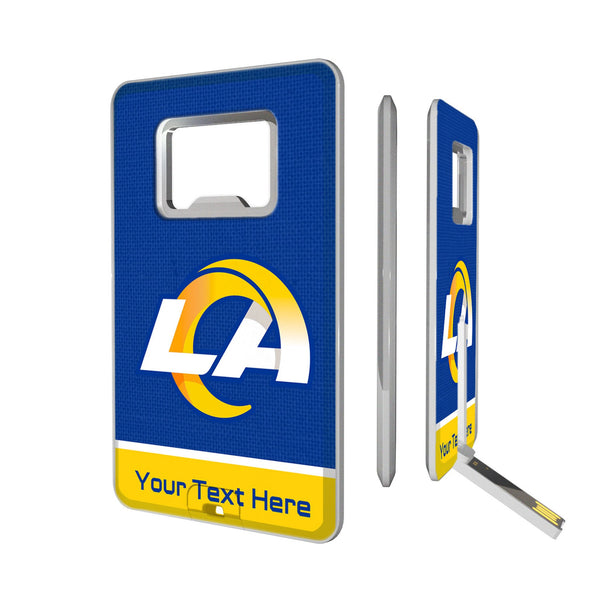 Los Angeles Rams Personalized Endzone Solid Credit Card USB Drive with Bottle Opener 32GB