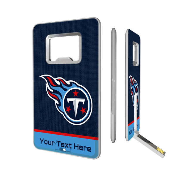 Tennessee Titans Personalized Endzone Solid Credit Card USB Drive with Bottle Opener 32GB