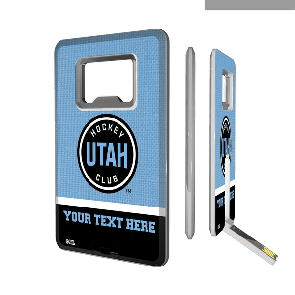 Utah Hockey Club Personalized Endzone Solid Credit Card USB Drive with Bottle Opener 32GB