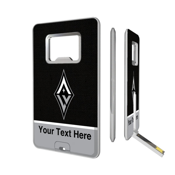 Las Vegas Aces Personalized Endzone Solid Credit Card USB Drive with Bottle Opener 32GB