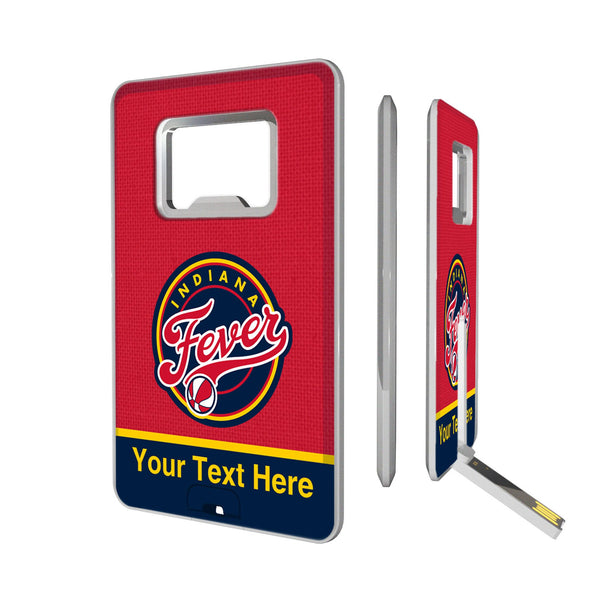 Indiana Fever Personalized Endzone Solid Credit Card USB Drive with Bottle Opener 32GB