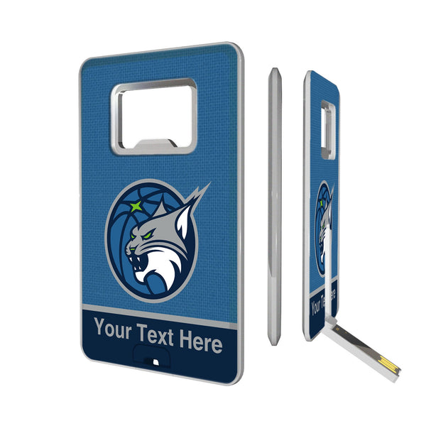 Minnesota Lynx Personalized Endzone Solid Credit Card USB Drive with Bottle Opener 32GB