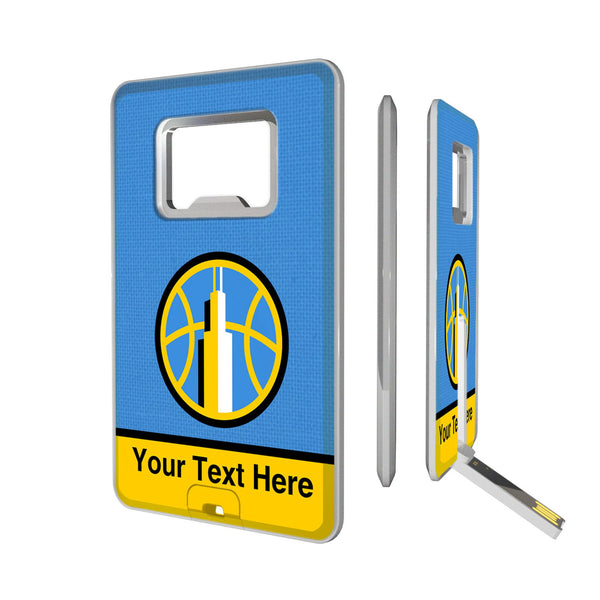 Chicago Sky Personalized Endzone Solid Credit Card USB Drive with Bottle Opener 32GB