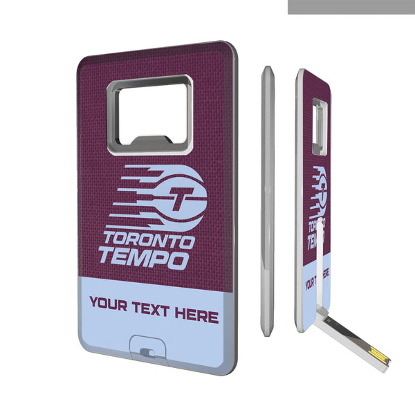 Toronto Tempo Personalized Endzone Solid Credit Card USB Drive with Bottle Opener 32GB