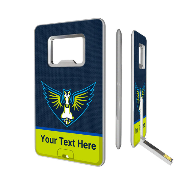 Dallas Wings Personalized Endzone Solid Credit Card USB Drive with Bottle Opener 32GB