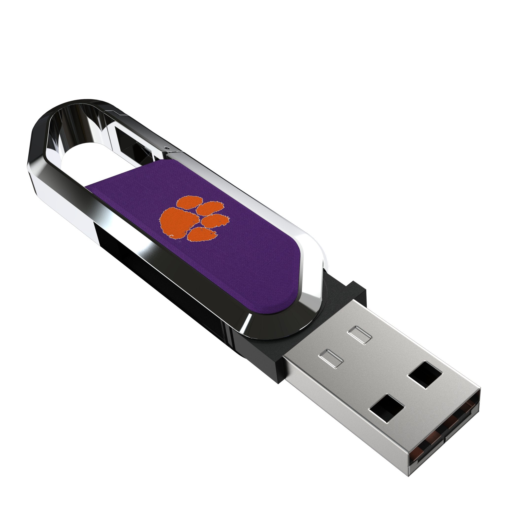 Clemson University Tigers Solid USB 64GB Clip Style Flash Drive