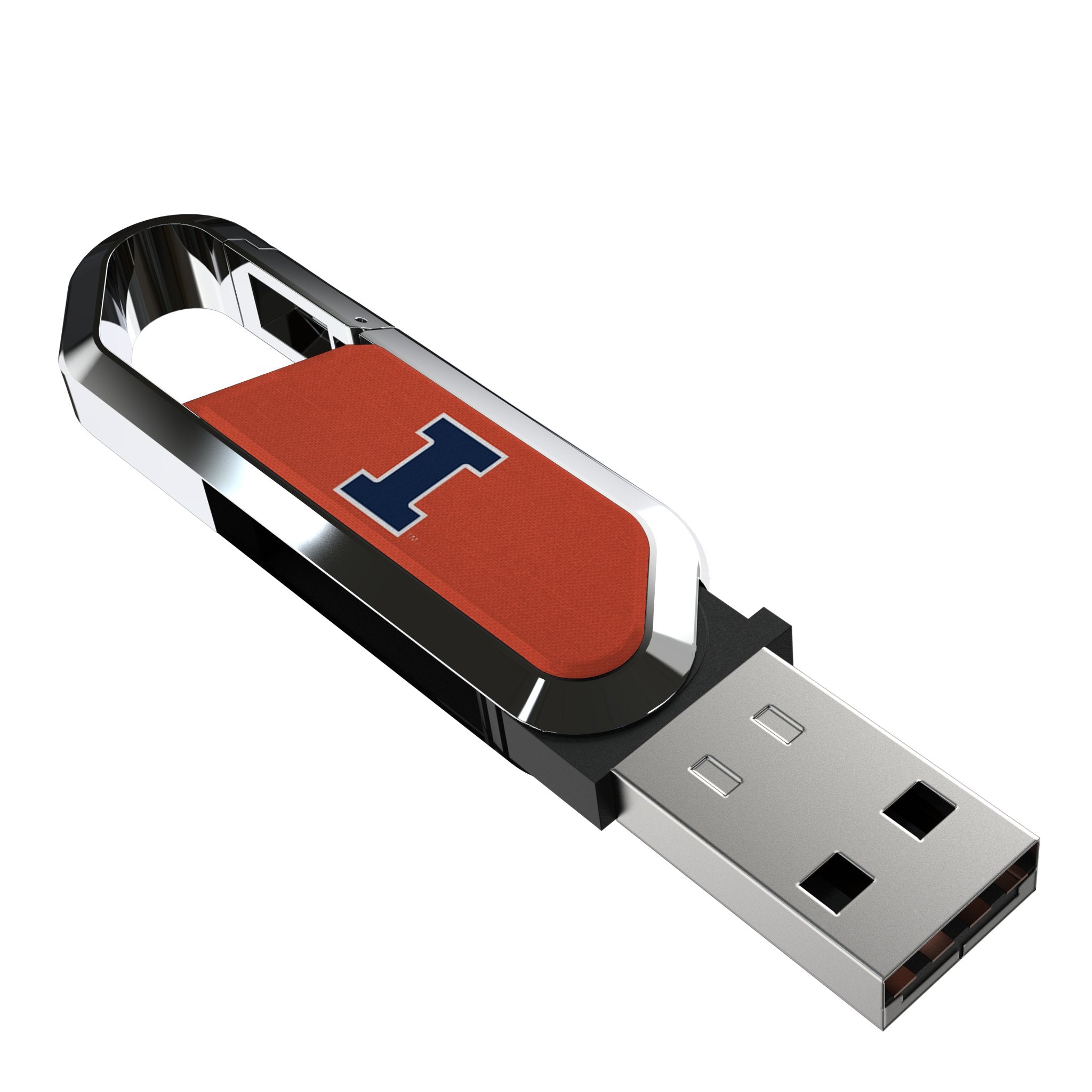 University of Illinois Fighting Illini Solid USB 64GB Clip Style Flash Drive