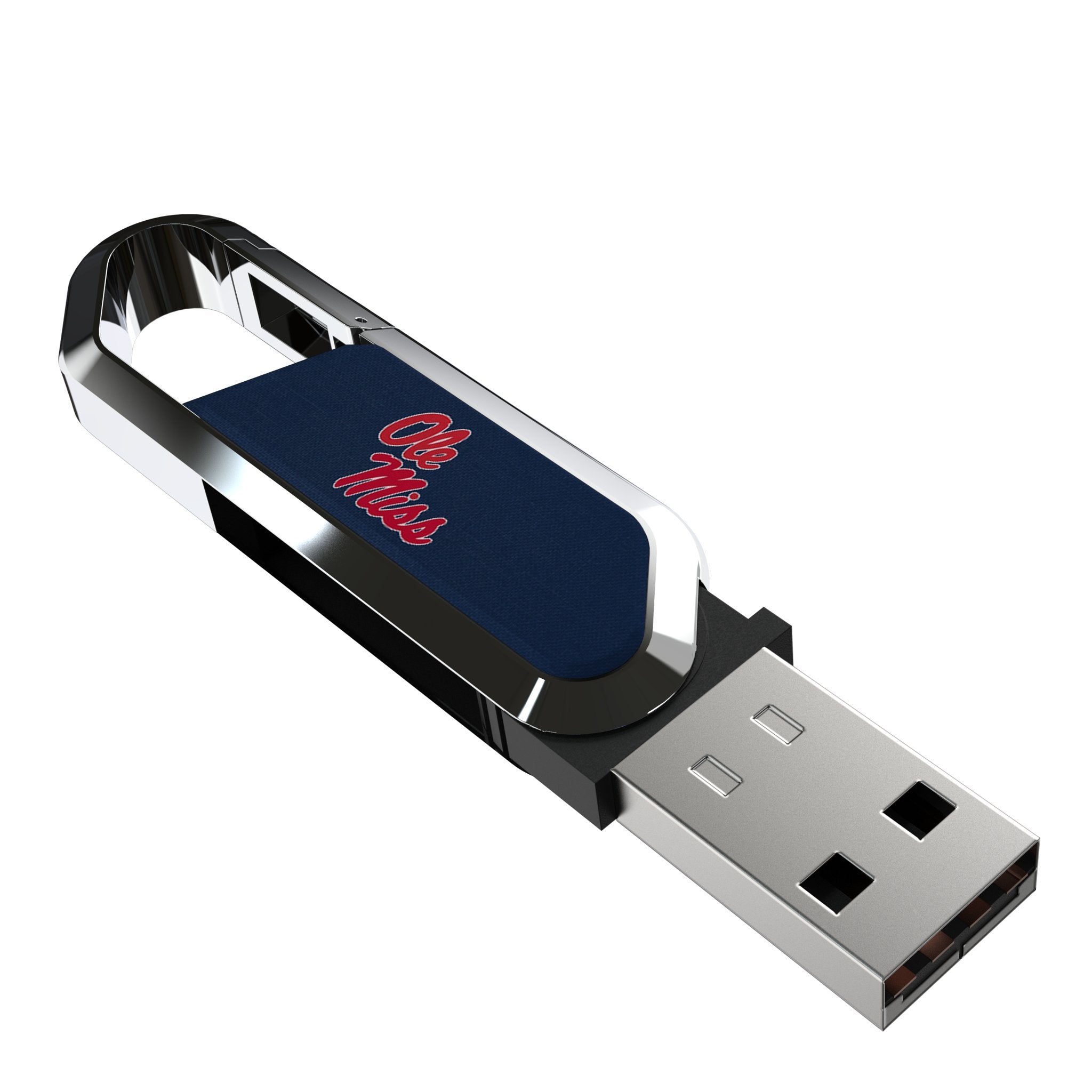 University of Mississippi Rebels Solid USB 64GB Clip Style Flash Drive