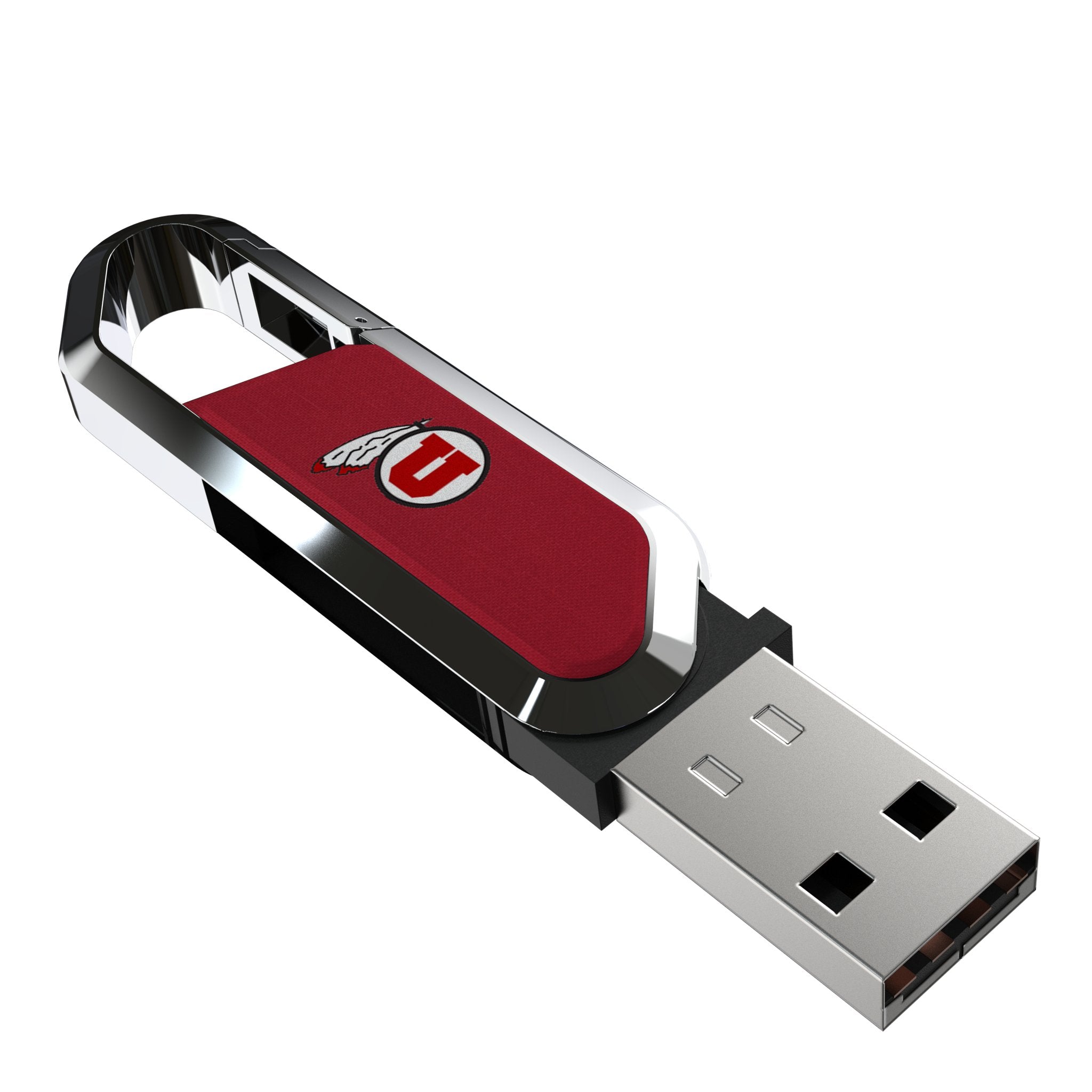 University of Utah Utes Solid USB 64GB Clip Style Flash Drive