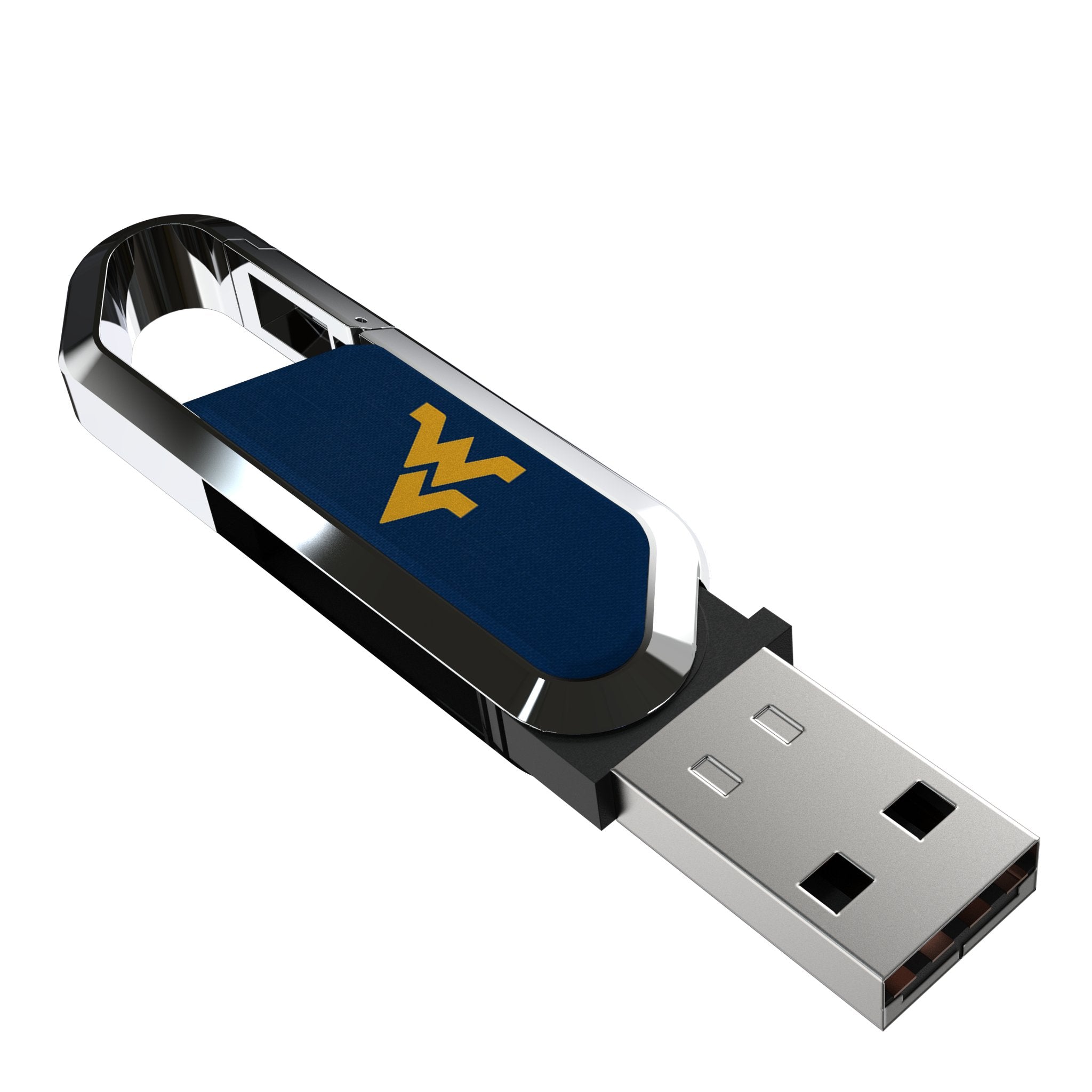 West Virginia University Mountaineers Solid USB 64GB Clip Style Flash Drive