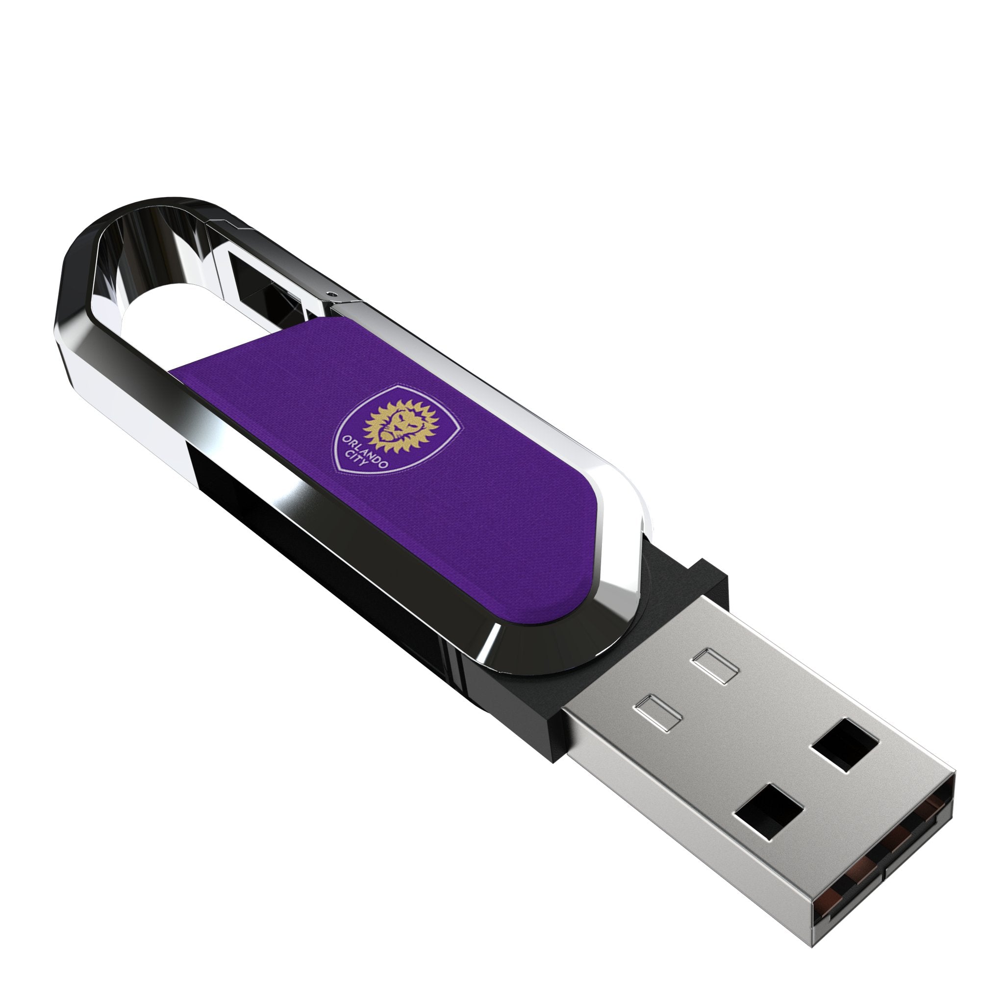 Orlando City Soccer Club Solid USB 64GB Clip Style Flash Drive
