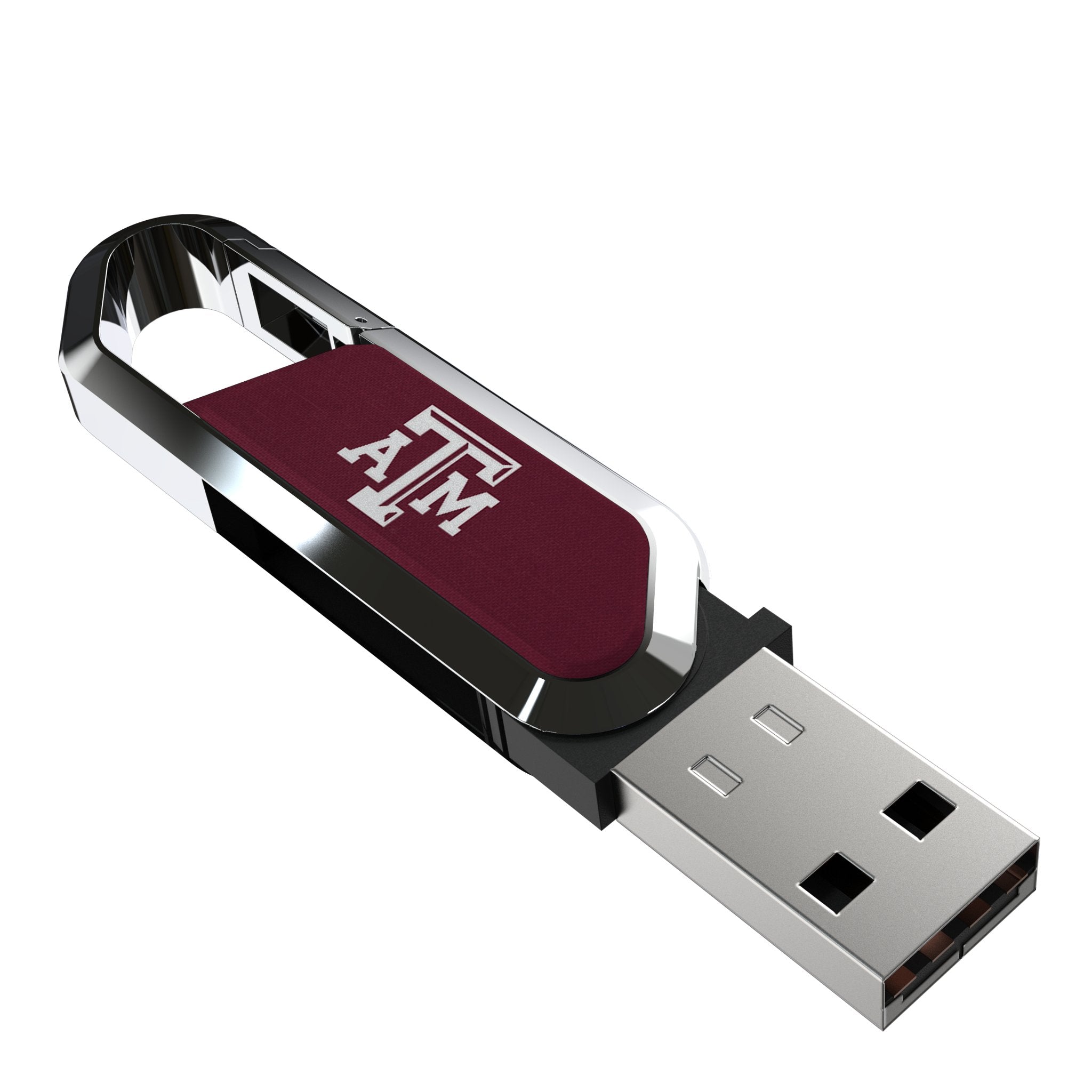 Texas A&M University Aggies Solid USB 64GB Clip Style Flash Drive