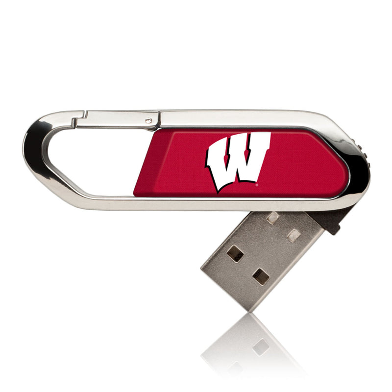 University of Wisconsin Badgers Solid USB 32GB Clip Style Flash Drive