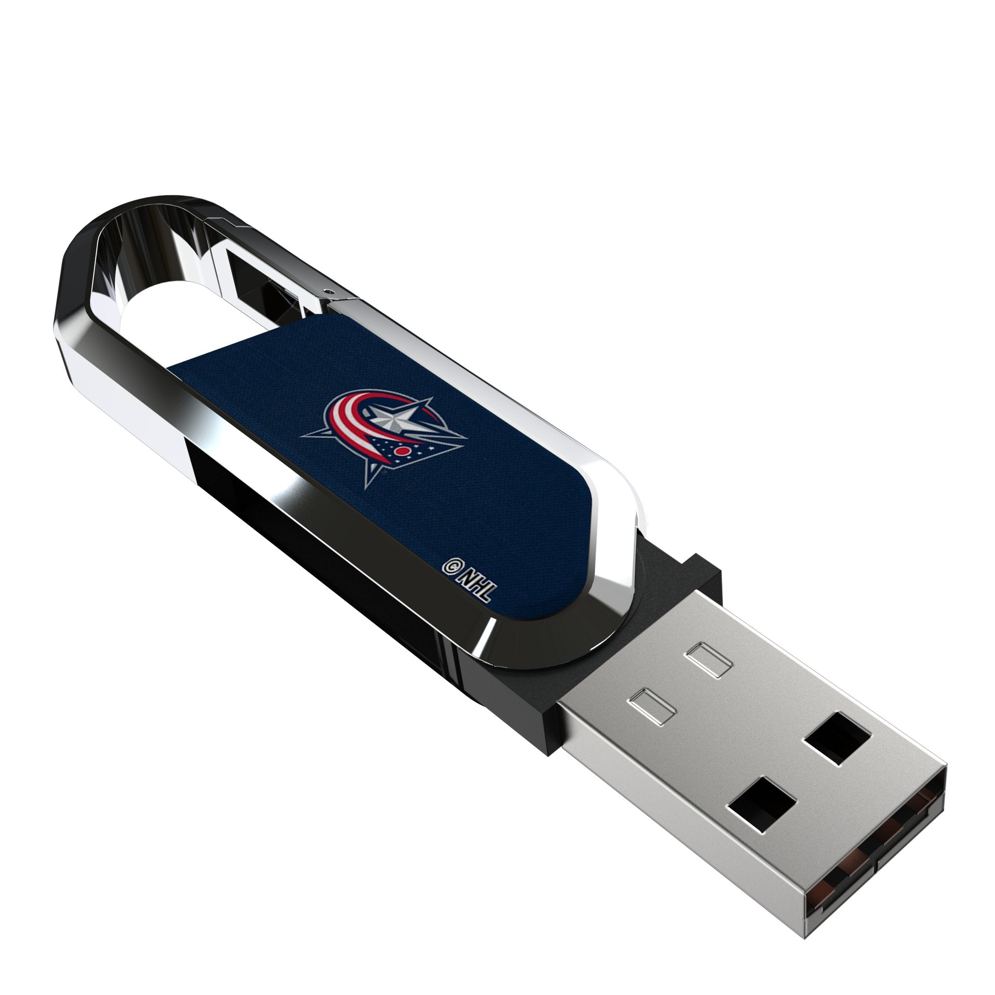 Columbus Blue Jackets Solid USB 64GB Clip Style Flash Drive