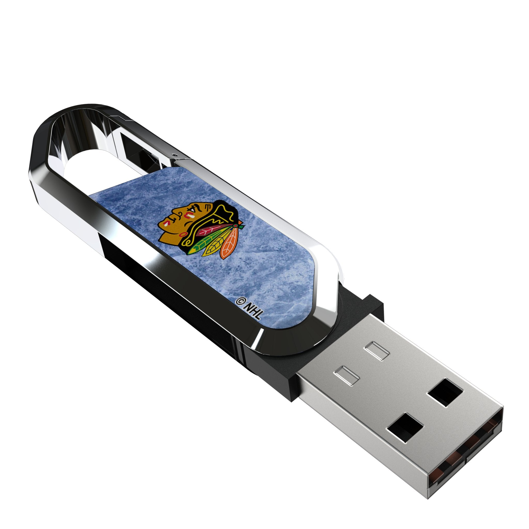 Chicago Blackhawks Ice Flood USB 64GB Clip Style Flash Drive