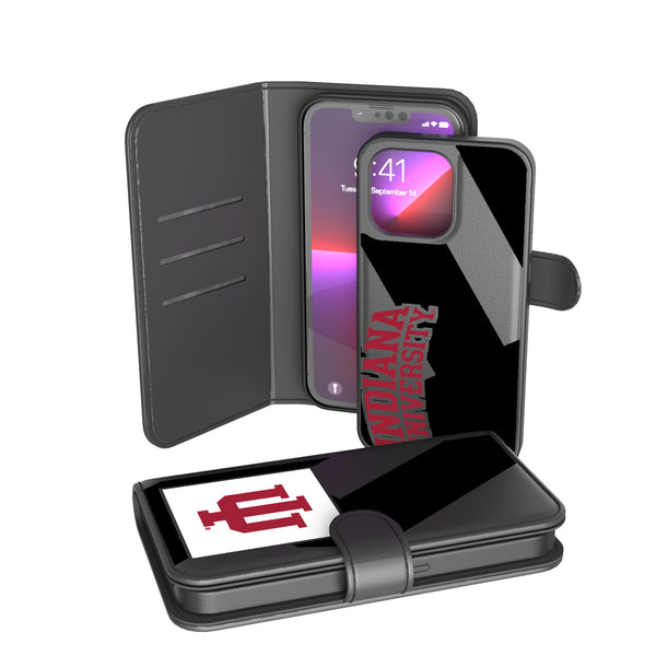 Indiana University Hoosiers Monocolor Tilt iPhone Wallet Phone Case for Apple iPhone