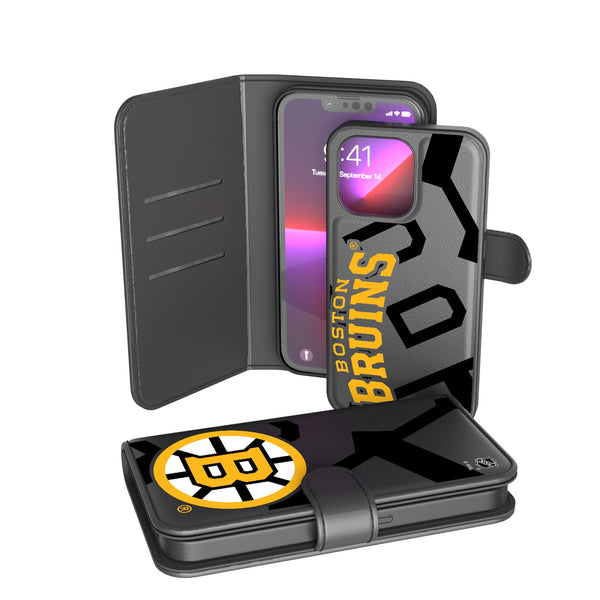 Boston Bruins Monocolor Tilt iPhone Wallet Phone Case for Apple iPhone