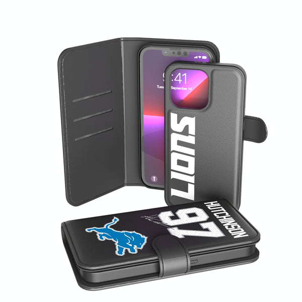 Aidan Hutchinson Detroit Lions 97 Ready iPhone Wallet Phone Case