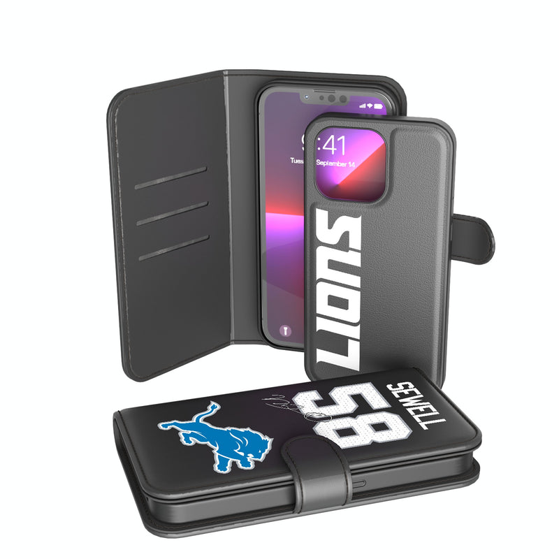 Penei Sewell Detroit Lions 58 Ready iPhone Wallet Phone Case
