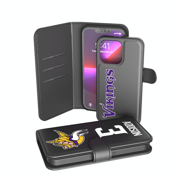 Jordan Addison Minnesota Vikings 3 Ready iPhone Wallet Phone Case