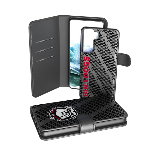 University of Georgia Bulldogs Uga Monocolor Tilt Galaxy Wallet Phone Case for Samsung Galaxy