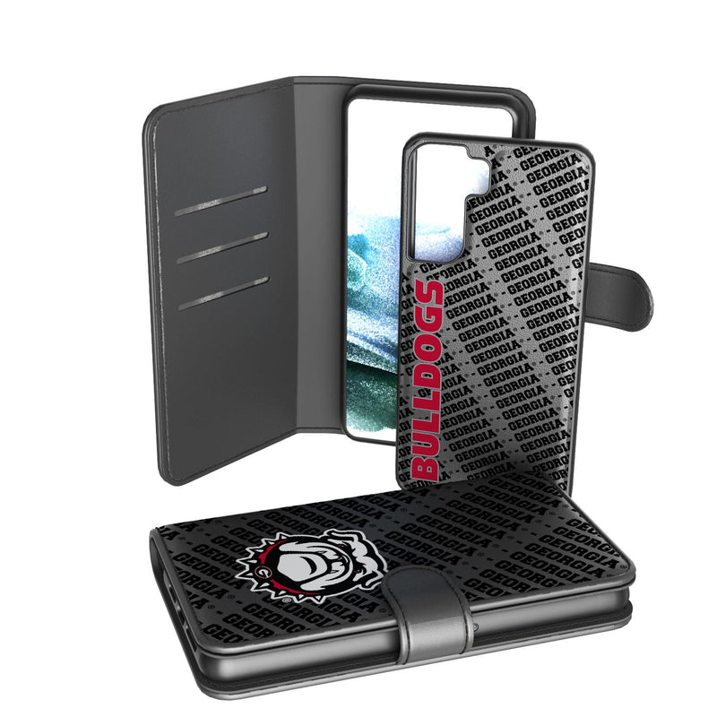 University of Georgia Bulldogs Uga Monocolor Tilt Galaxy Wallet Phone Case for Samsung Galaxy