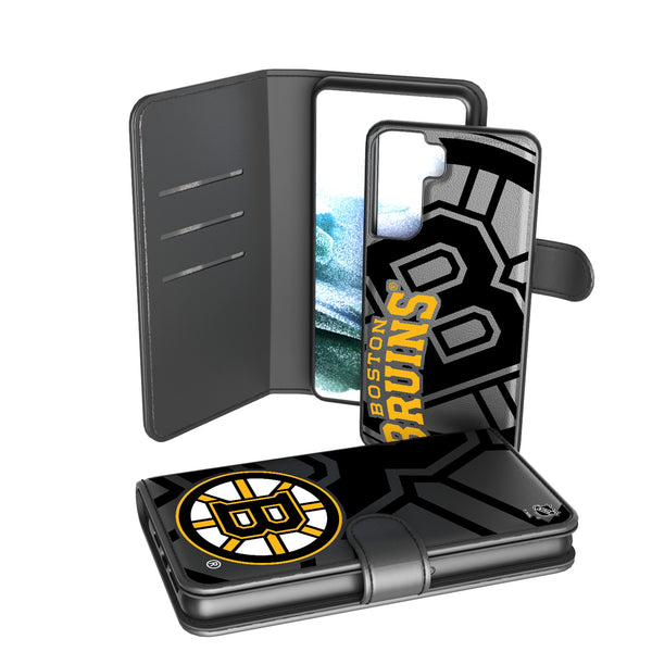 Boston Bruins Monocolor Tilt Galaxy Wallet Phone Case for Samsung Galaxy