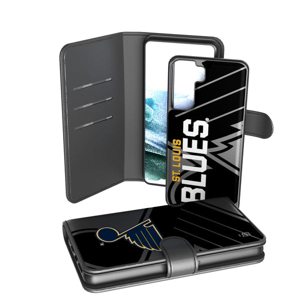 St. Louis Blues Monocolor Tilt Galaxy Wallet Phone Case for Samsung Galaxy