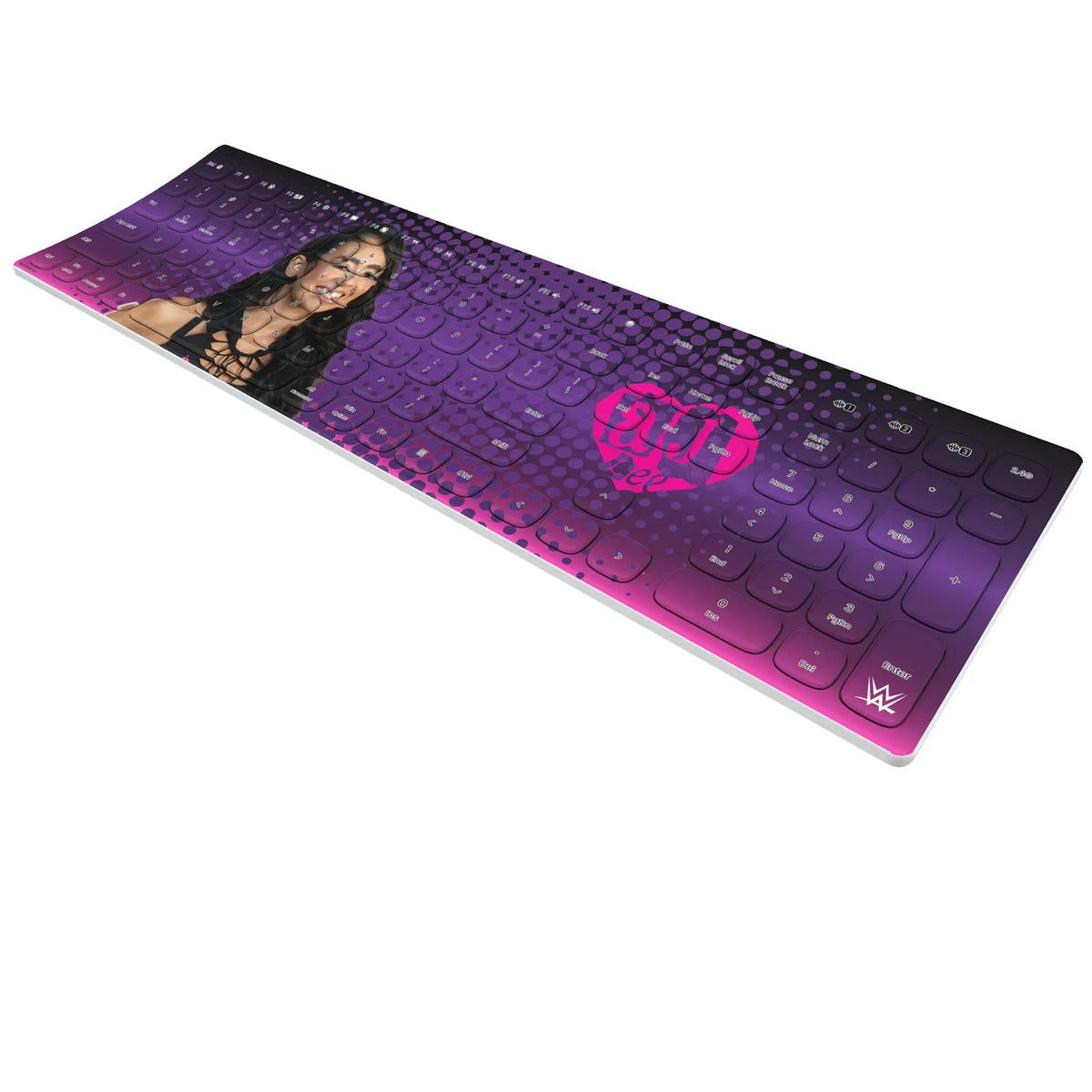 AJ Lee Superstar KKB605 Curved Wireless Keyboard - Isometric View
