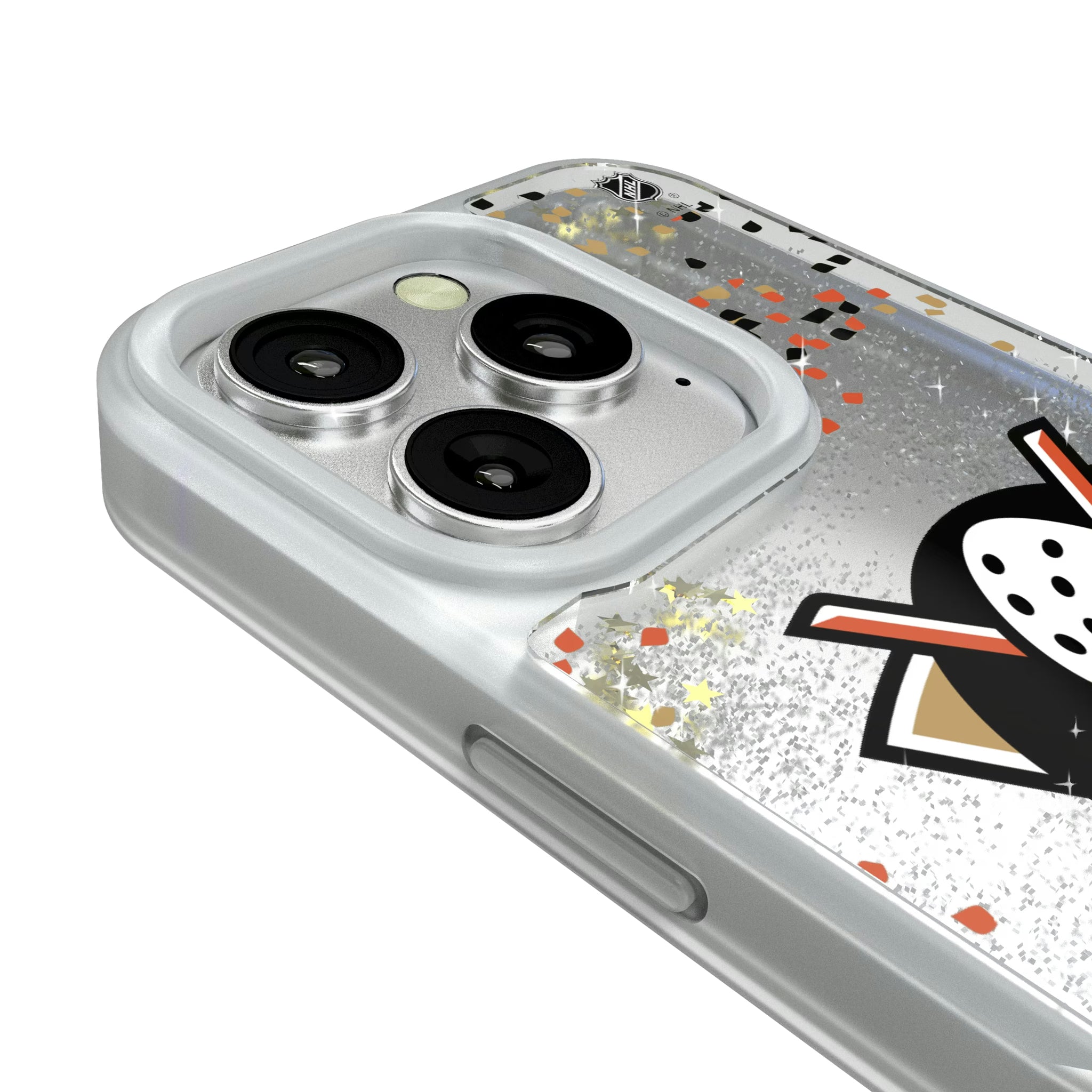 Anaheim Ducks Confetti iPhone Glitter Phone Case for Apple iPhone - Detail#Device_iPhone 16 Pro
