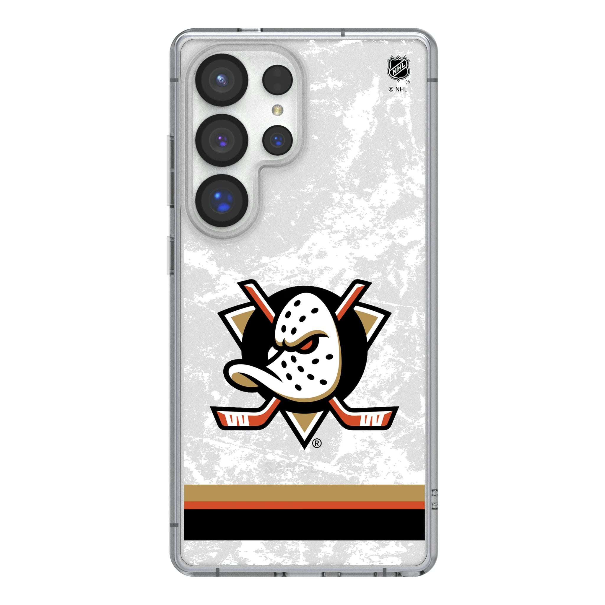 Anaheim Ducks Ice Stripe Galaxy Clear Phone Case for Samsung Galaxy
