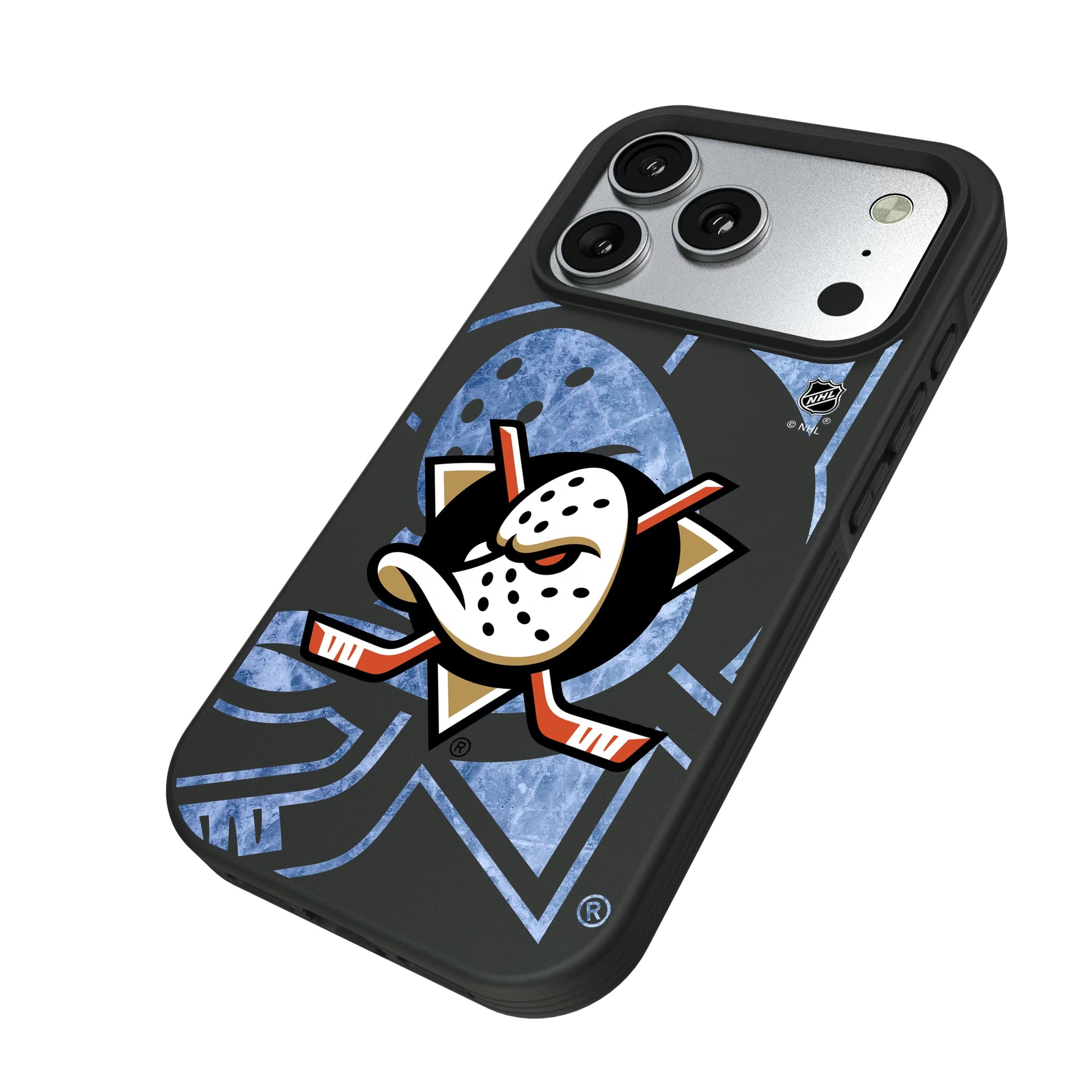 Anaheim Ducks Ice Tilt iPhone Bump Phone Case for Apple iPhone - Isometric View#Device_iPhone 17 Pro