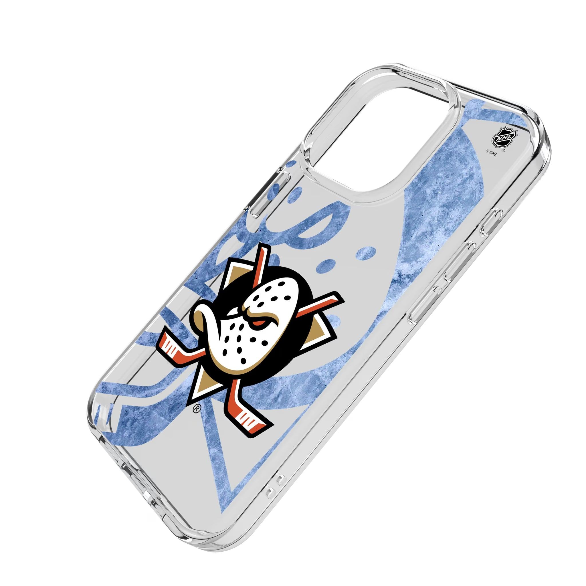 Anaheim Ducks Ice Tilt iPhone Clear Phone Case for Apple iPhone - Isometric View