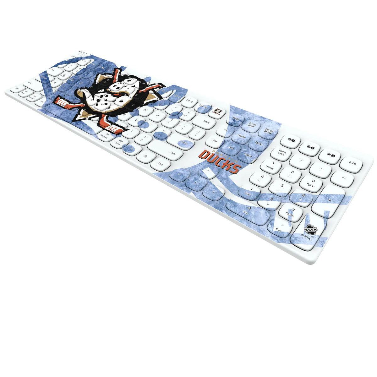 Anaheim Ducks Ice Tilt KKB605 Curved Wireless Keyboard - Isometric View