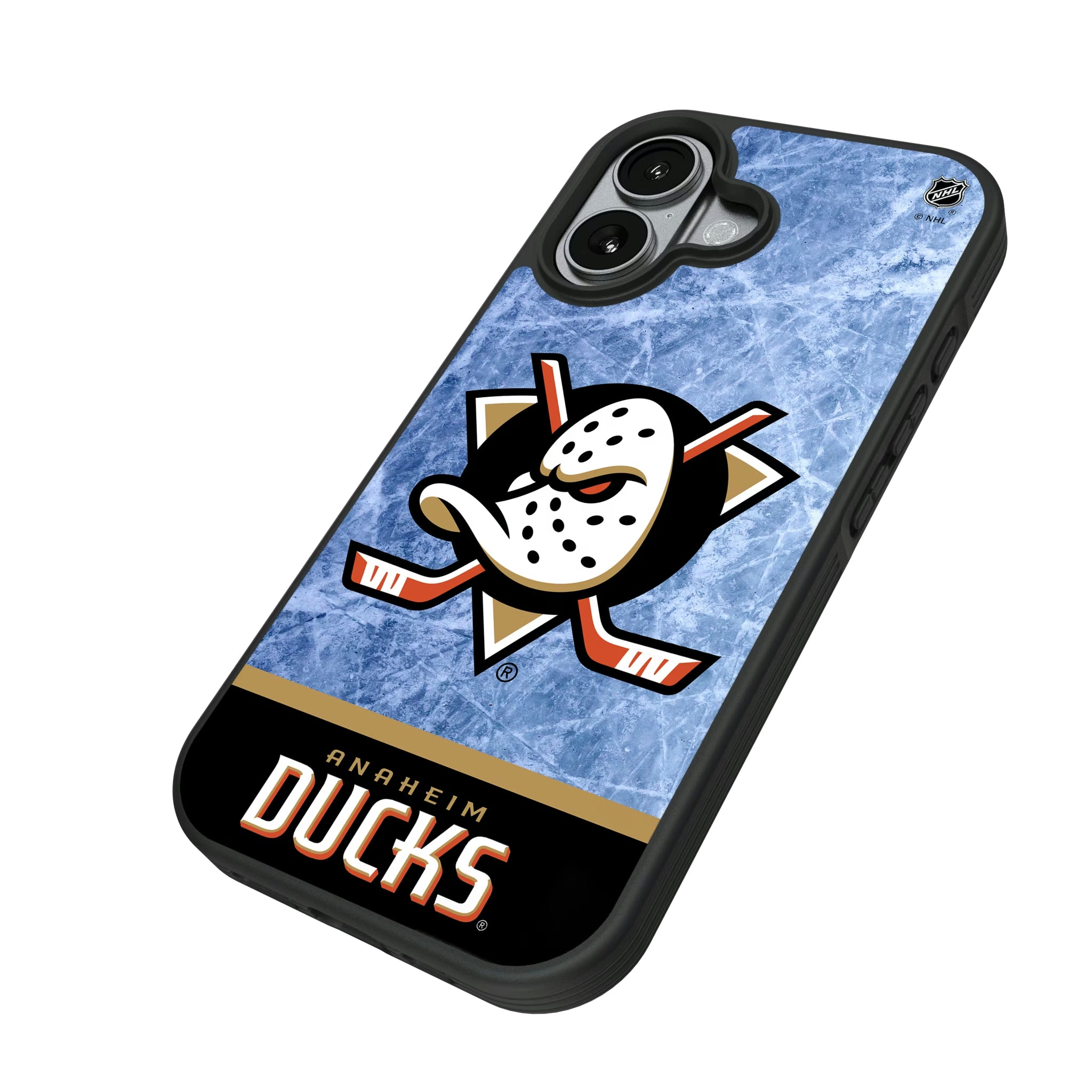 Anaheim Ducks Ice Wordmark iPhone Bump Phone Case for Apple iPhone - Isometric View#Device_iPhone 17